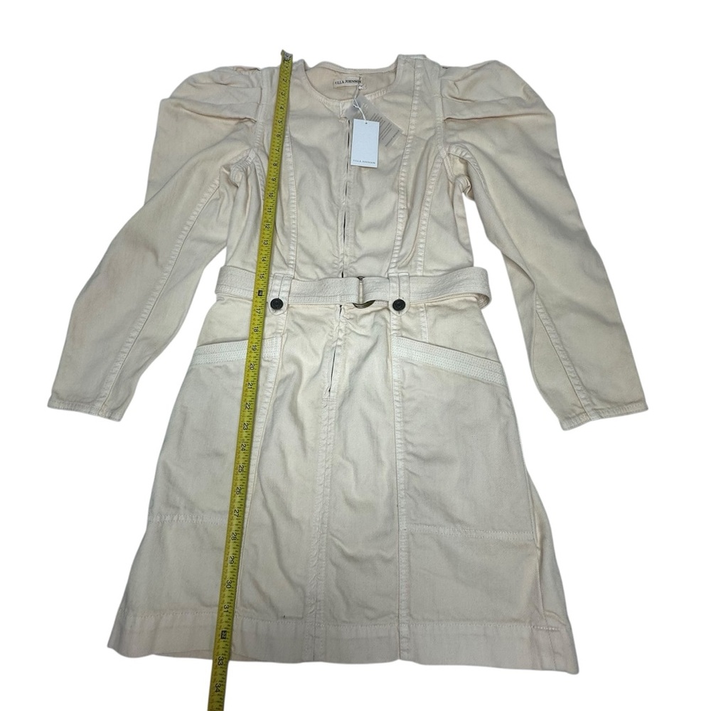 NWT Ulla Johnson Belted Cori Mini Denim Dress in Oat 4 - Picture 11 of 15